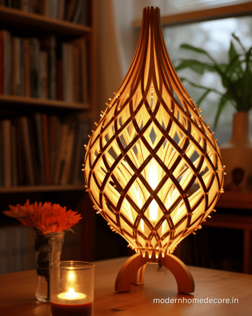 Aurora Gold Table Lamp ceramic blue vase